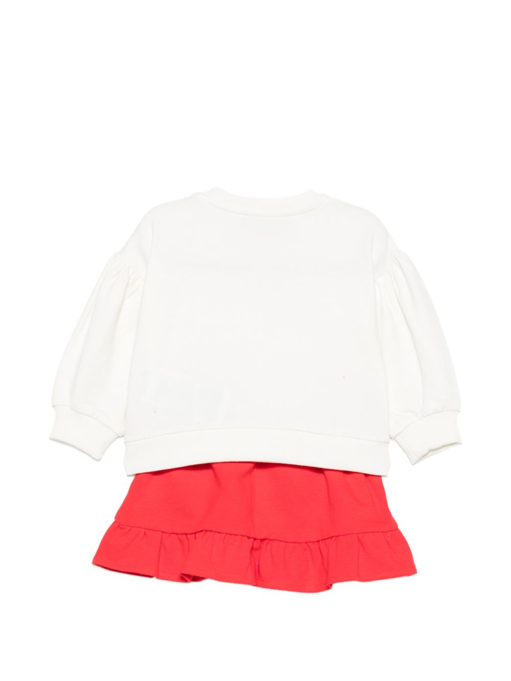 Set felpa e gonna per neonata Moschino Kids multicolore con decorazione fiocco sul davanti MDK03HLDA18 83979 MOSCHINO KIDS