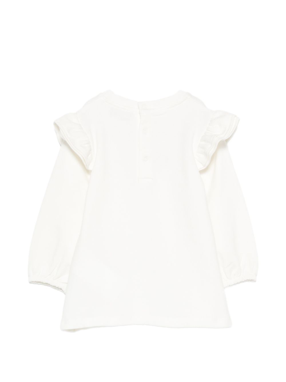 Abito per neonata Moschino Kids bianco con ruches MDV0DPLDA18 10063 MOSCHINO KIDS