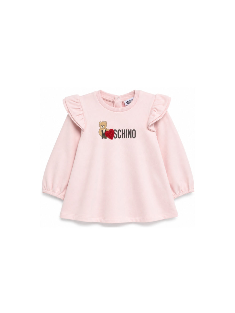 Abito per neonata Moschino Kids rosa con ruches MDV0DPLDA18 50209 MOSCHINO KIDS