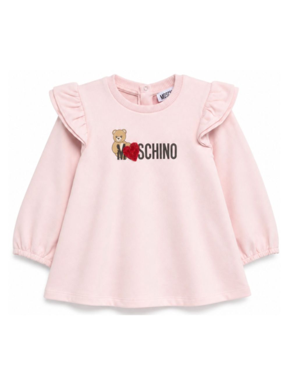 Abito per neonata Moschino Kids rosa con ruches MDV0DPLDA18 50209 MOSCHINO KIDS