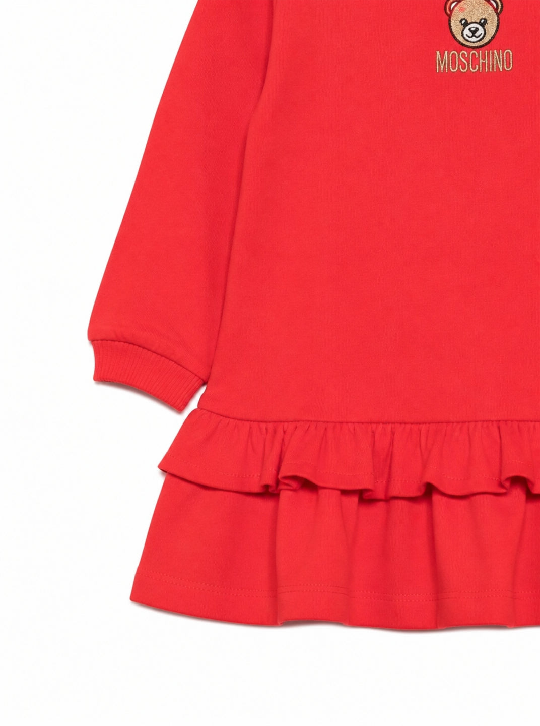 Abito per neonata Moschino Kids rosso con patch orsetto MDV0DQLCA40 50109 MOSCHINO KIDS