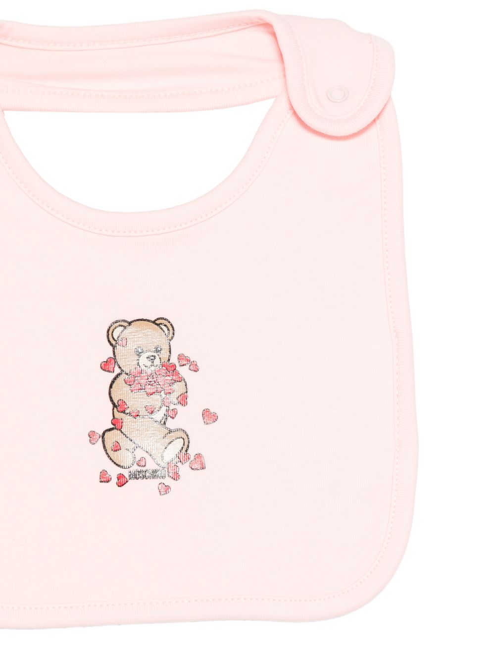 Set tutina e bavaglino per neonata Moschino Kids rosa con motivo Teddy Bear MDY01CLDA63 50209 MOSCHINO KIDS
