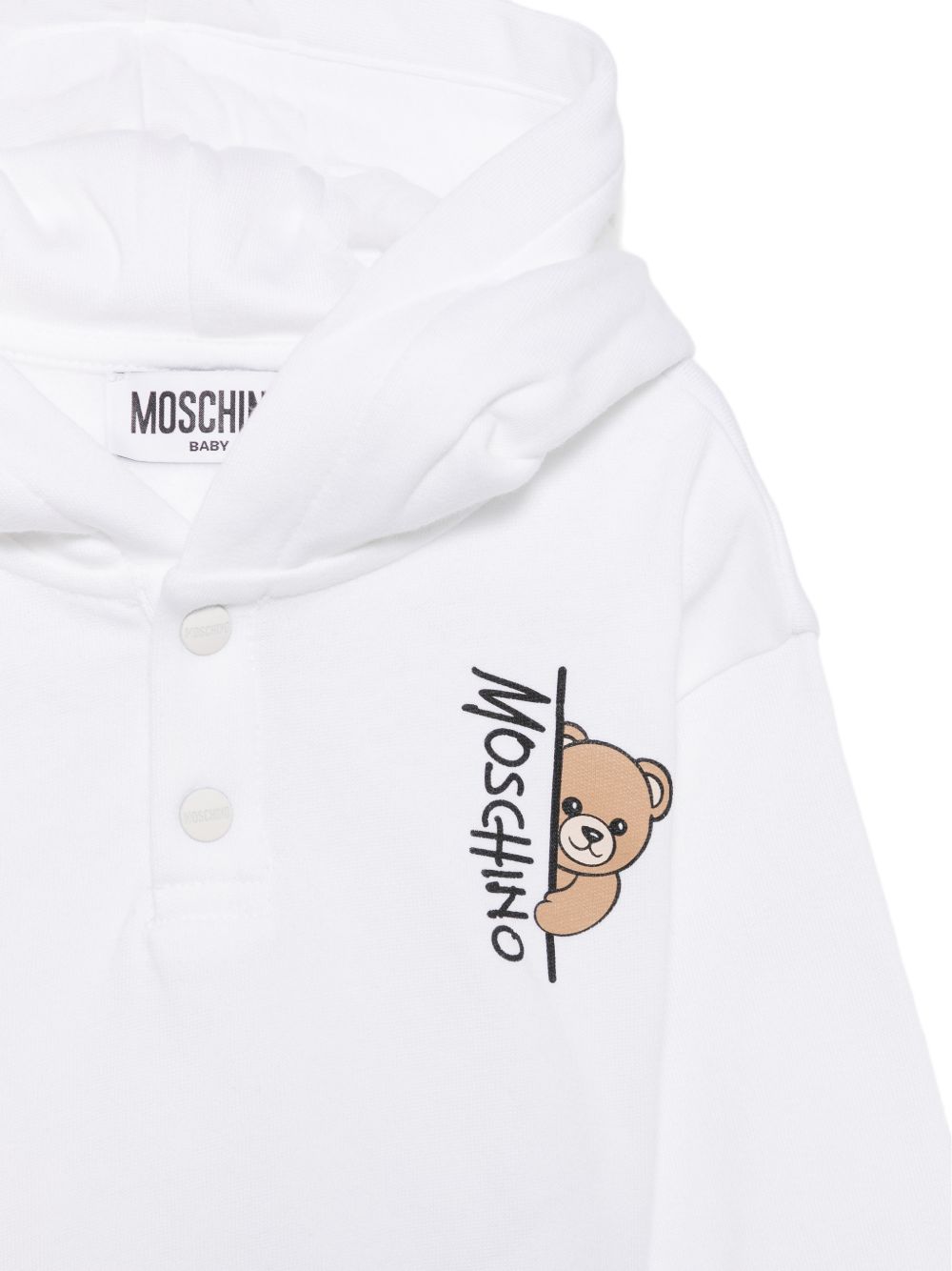 Felpa per neonati Moschino Kids bianca con stampa grafica MMF05ZLCA92 10101 MOSCHINO KIDS