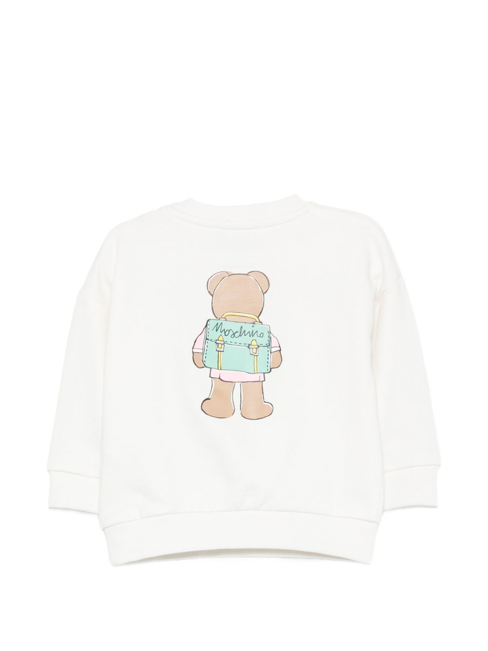 Felpa per neonata Moschino Kids bianca con stampa grafica MMF06HLCA40 10063 MOSCHINO KIDS