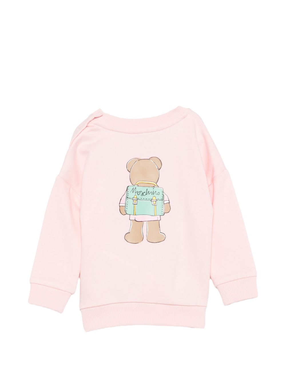 Felpa per neonata Moschino kids rosa con stampa orsetto sul davanti MMF06HLCA40 50209 MOSCHINO KIDS