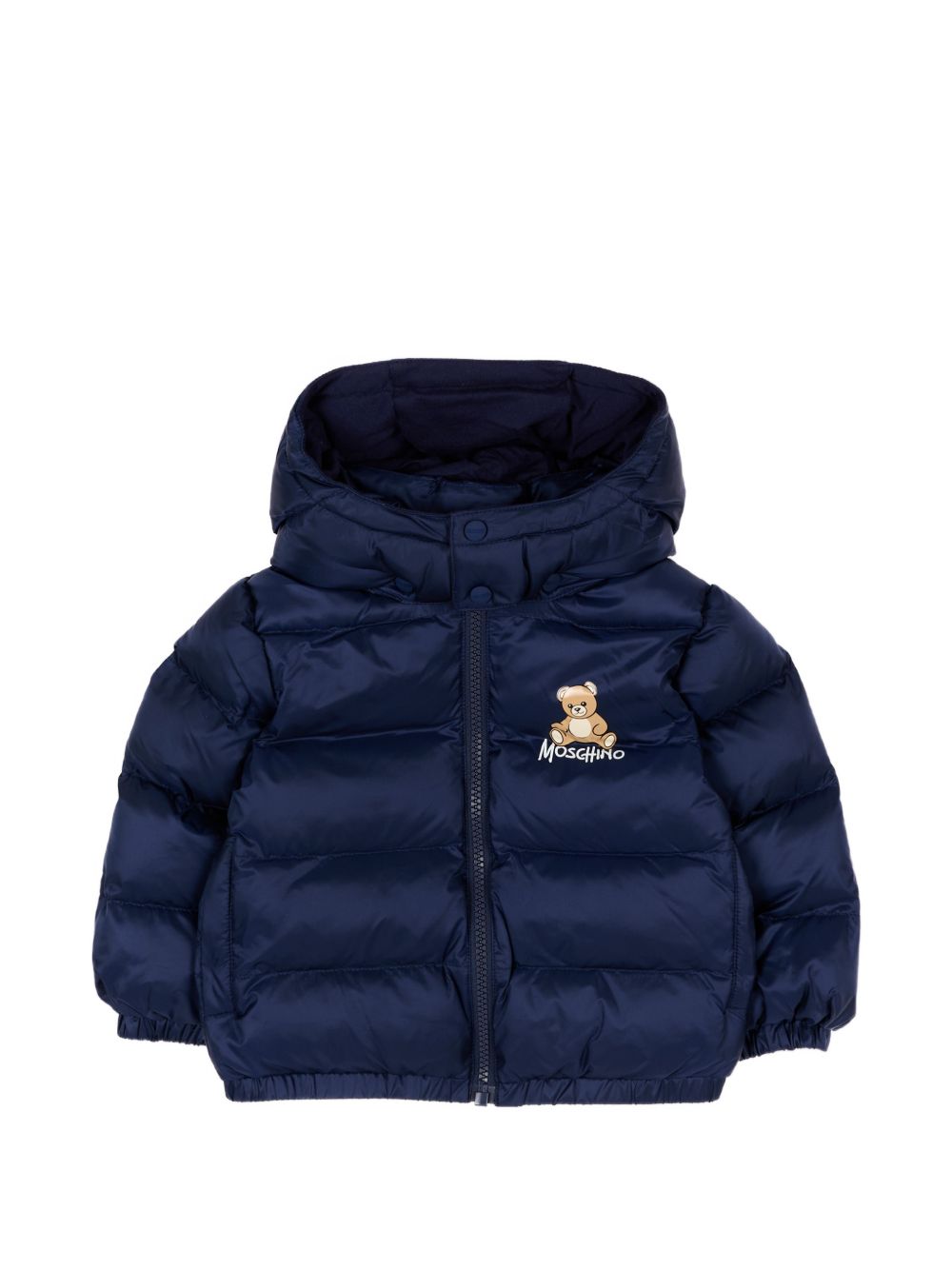 Giubbino per neonato Moschino Kids blu navy con stampa orsetto sul davanti MMS02FL3AC3 40016 MOSCHINO KIDS