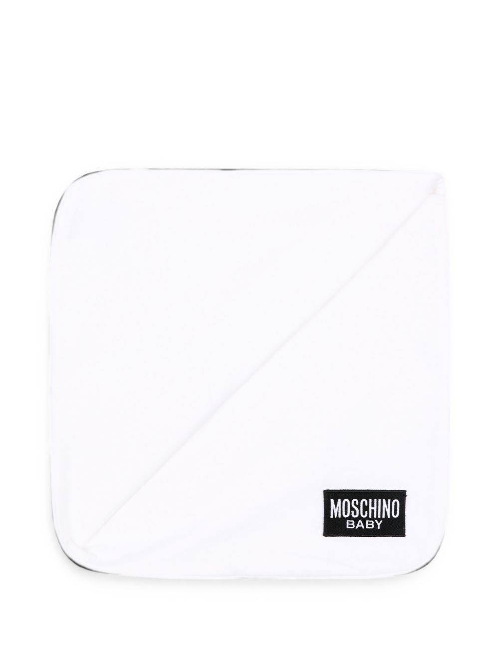 Coperta per neonati Moschino Kids bianca con dettaglio Teddy Bear MTB00FLCA40 10101 MOSCHINO KIDS
