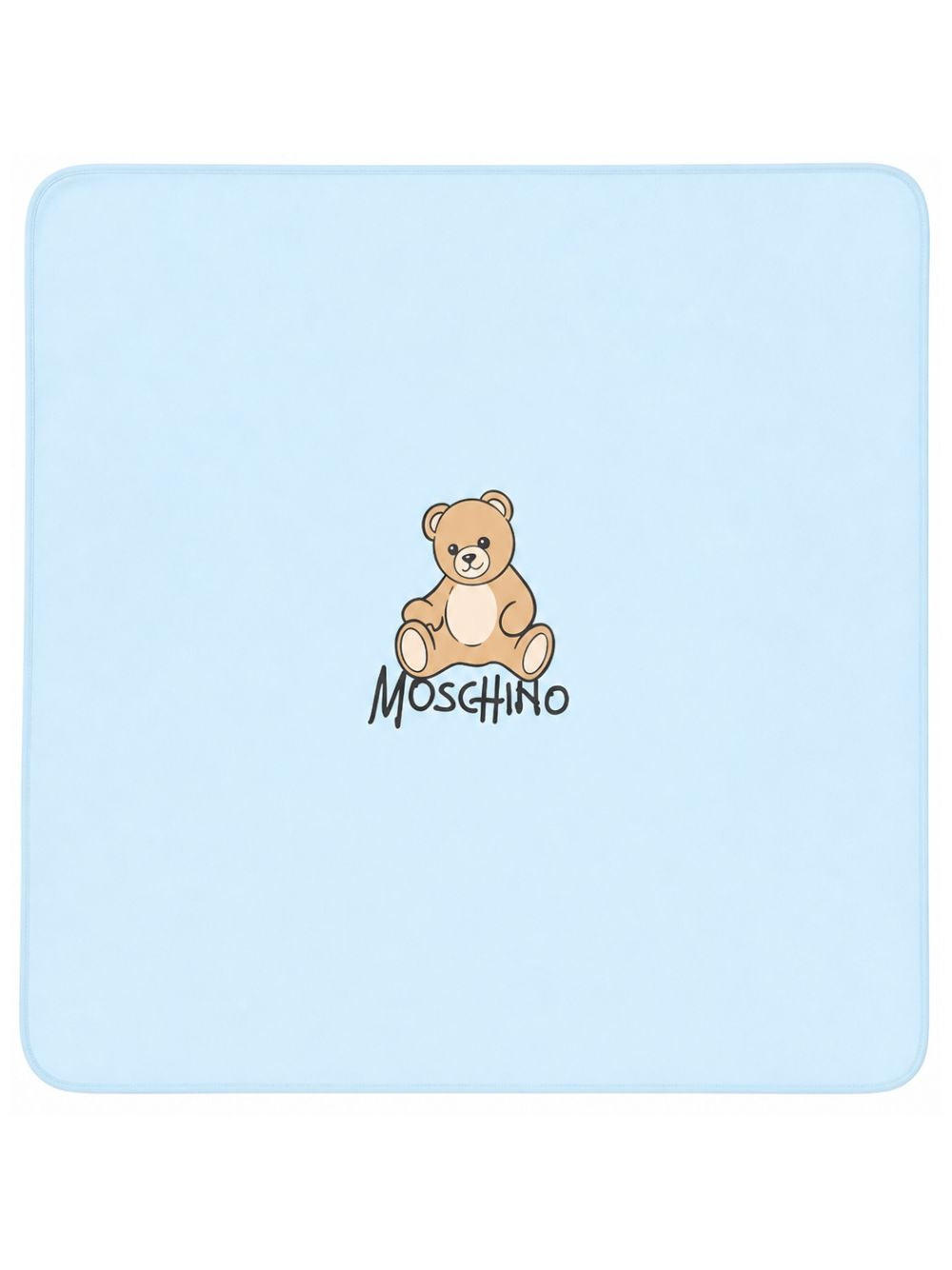 Coperta per neonato Moschino Kids azzurro con dettaglio Teddy Bear MTB00FLCA40 40304 MOSCHINO KIDS