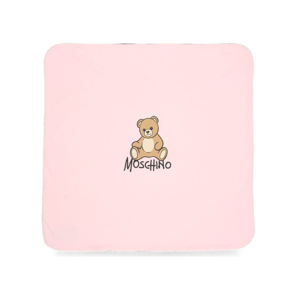 Coperta per neonata Moschino Kids rosa con dettaglio Teddy Bear MTB00FLCA40 50209 MOSCHINO KIDS