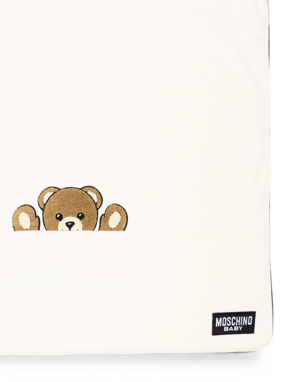 Coperta per neonati Moschino Kids beige con ricamo Teddy Bear MUB00NLCA93 10063 MOSCHINO KIDS