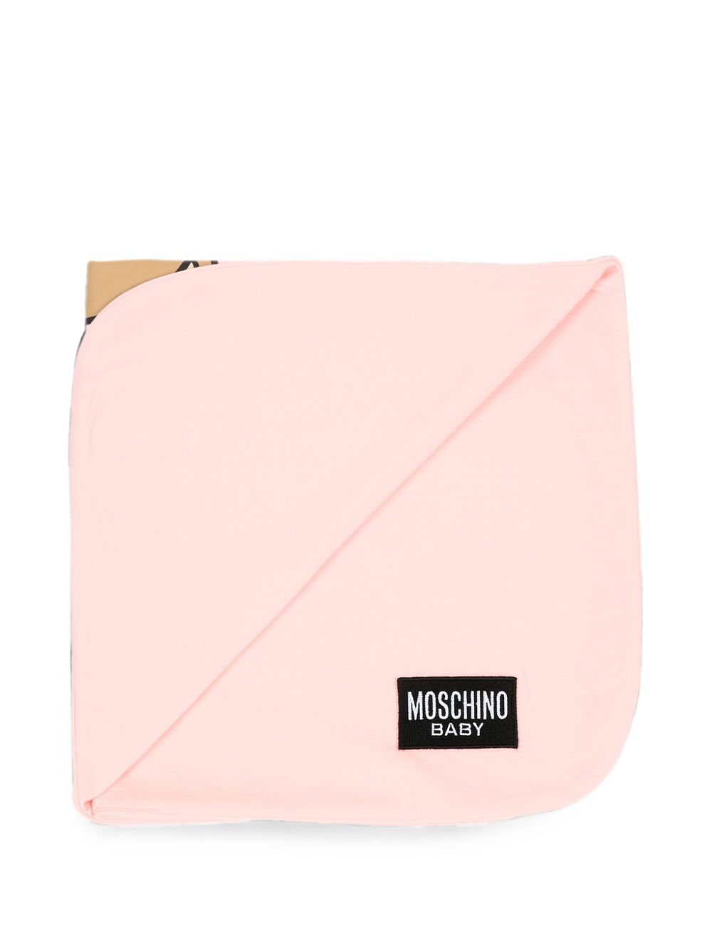 Coperta per neonata Moschino Kids rosa con dettaglio Teddy Bear MUB00OLCA40 50209 MOSCHINO KIDS