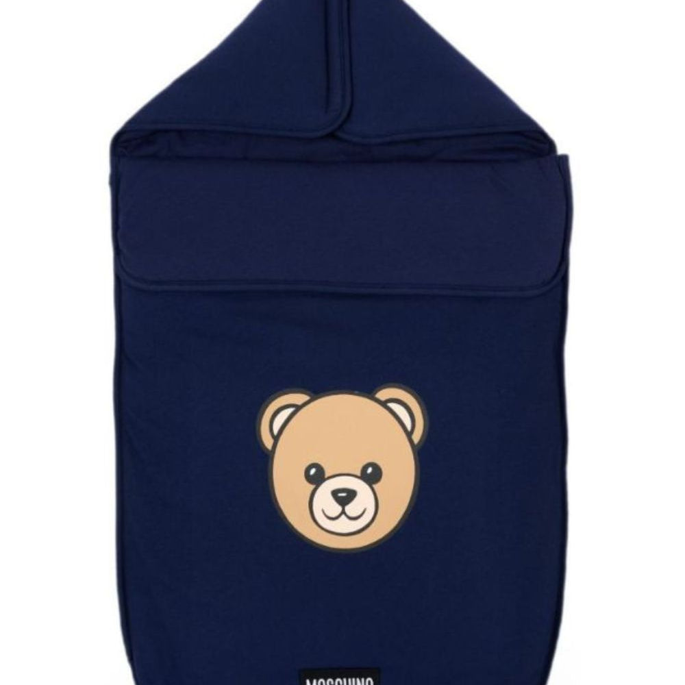 Sacco nanna per neonati Moschino Kids blu con motivo Teddy Bear MUE00WLCA40 40016 MOSCHINO KIDS