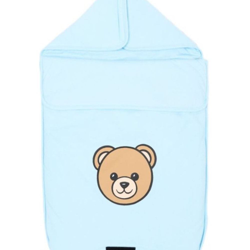Sacco nanna per neonato Moschino Kids azzurro con motivo Teddy Bear MUE00WLCA40 40304 MOSCHINO KIDS