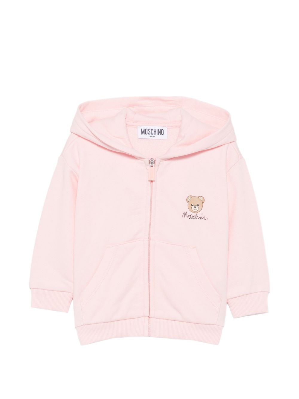 Felpa per neonata Moschino Kids rosa con stampa grafica MUF06DLCA40 50209 MOSCHINO KIDS