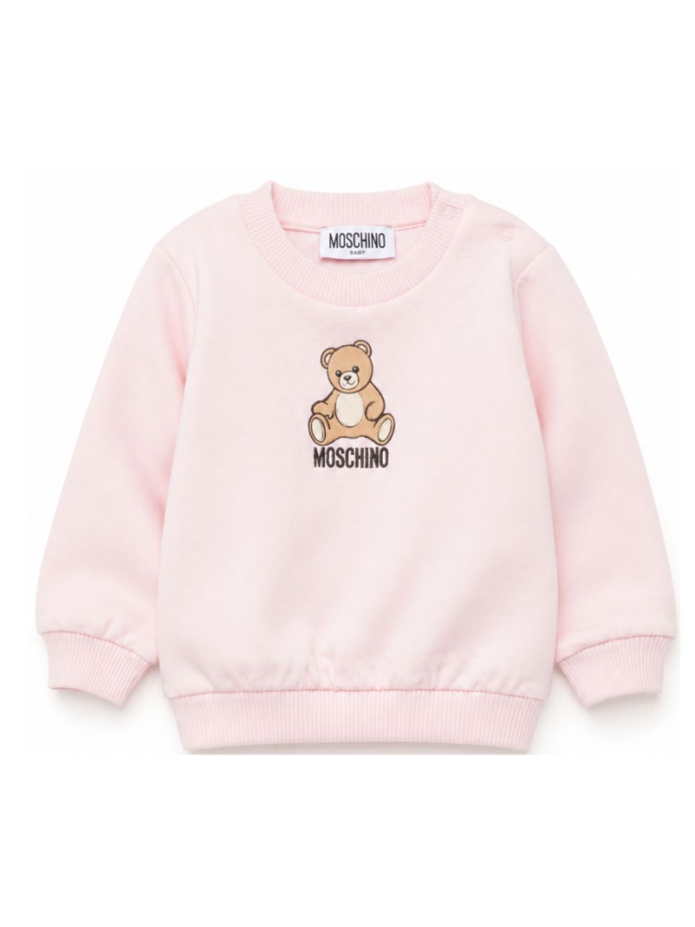 Felpa per neonata Moschino Kids rosa con motivo Teddy Bear MUF06ILCA40 50209 MOSCHINO KIDS