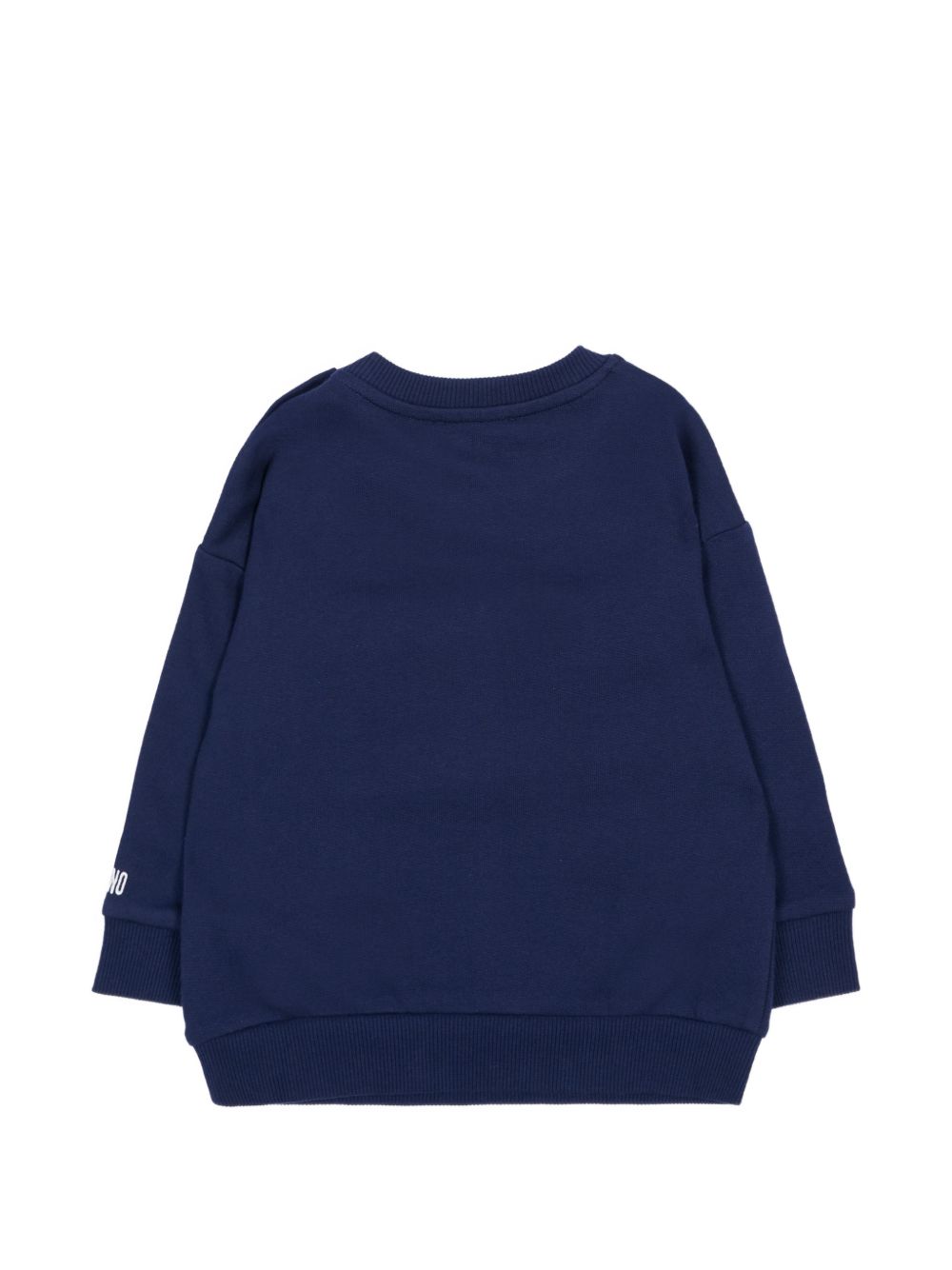 Felpa per neonato Moschino Kids blu con toppa a forma di orsacchiotto MUF06KLCA93 40016 MOSCHINO KIDS