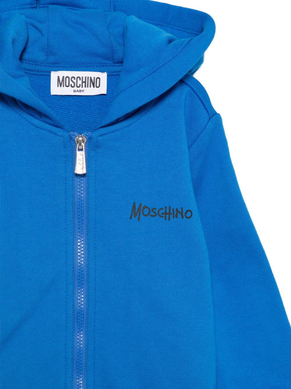 Felpa per neonati Moschino Kids blu con stampa grafica MUF06LLCA40 40157 MOSCHINO KIDS