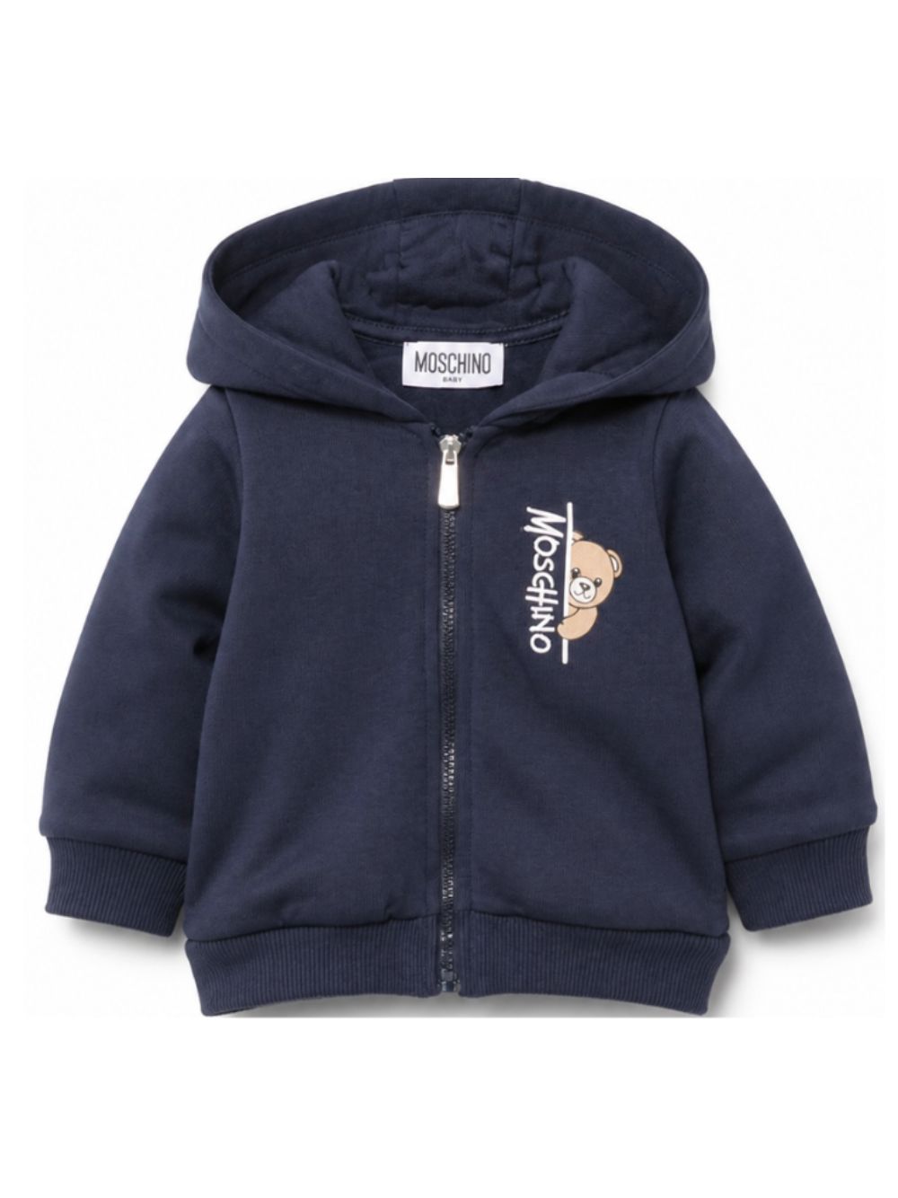 Felpa per neonati Moschino Kids blu con motivo Teddy Bear MUF06MLCA92 40016 MOSCHINO KIDS