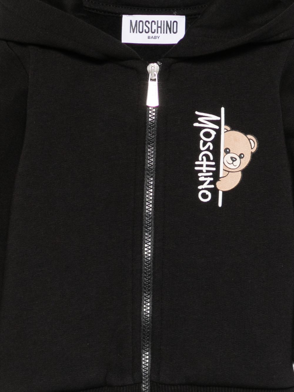 Felpa per neonati Moschino Kids nera con motivo Teddy Bear MUF06MLCA92 60100 MOSCHINO KIDS