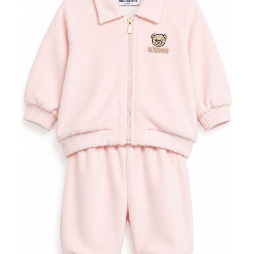 Tutina per neonata Moschino Kids rosa con patch orsetto MUK05OLGA07 50209 MOSCHINO KIDS