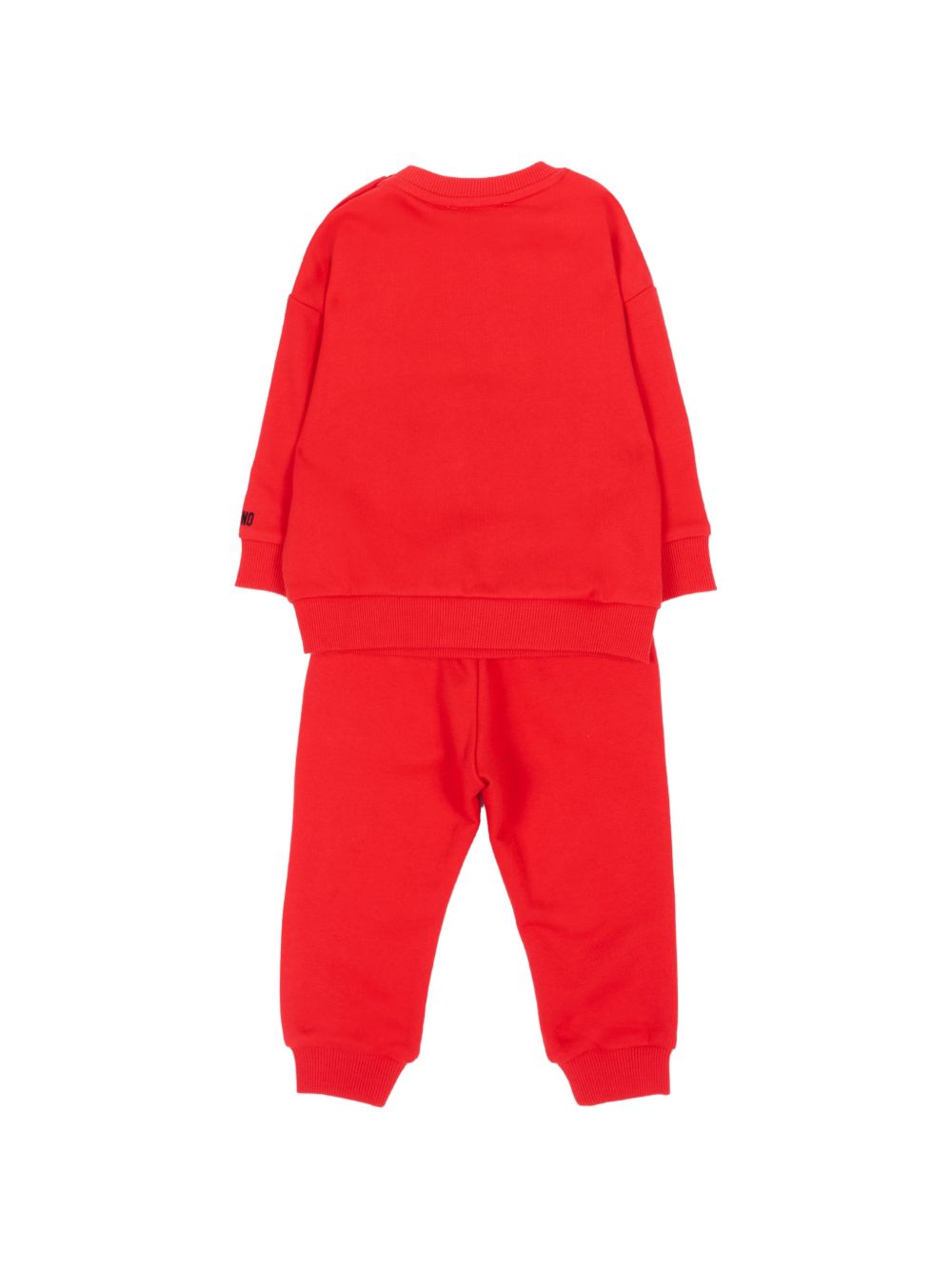 Set di Felpa e Pantalone per neonato Moschino Kids rosso con toppa a forma di orsacchiotto MUK05VLCA93 50109 MOSCHINO KIDS