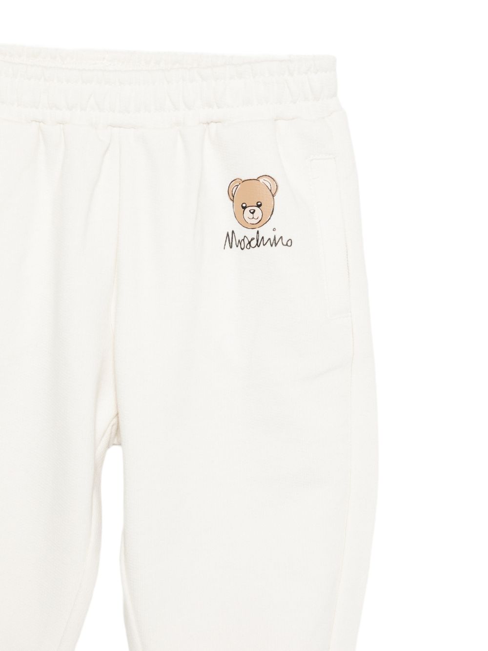 Pantatuta per neonato Moschino Kids bianco con stampa orsetto sul davanti MUP05YLCA40 10063 MOSCHINO KIDS