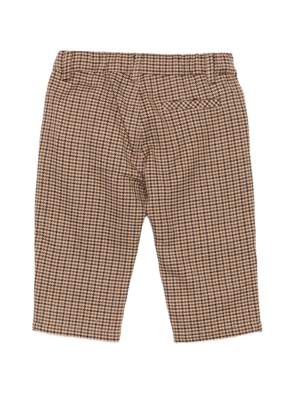 Pantaloni per neonato Moschino Kids marrone con motivo pied de poule MUP061LZE11 86805 MOSCHINO KIDS