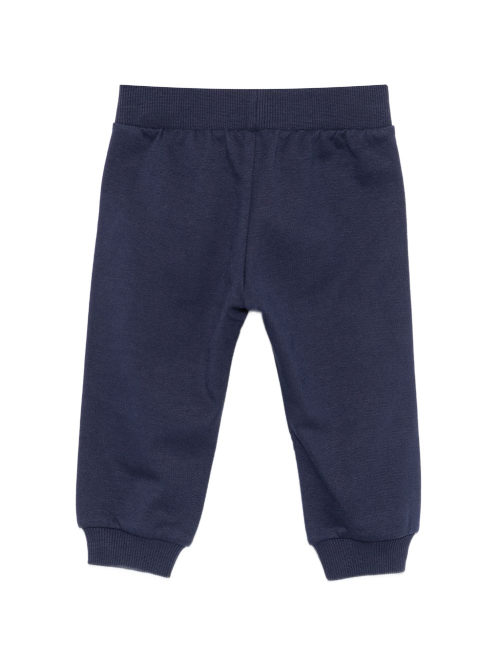 Pantaloni per neonati Moschino Kids blu con stampa Teddy Bear MUP062LCA83 40016 MOSCHINO KIDS