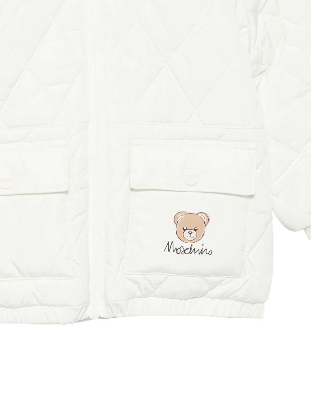 Giubbino per bambino Moschino Kids bianco con finitura trapuntata MUS036L3AC6 10063 MOSCHINO KIDS