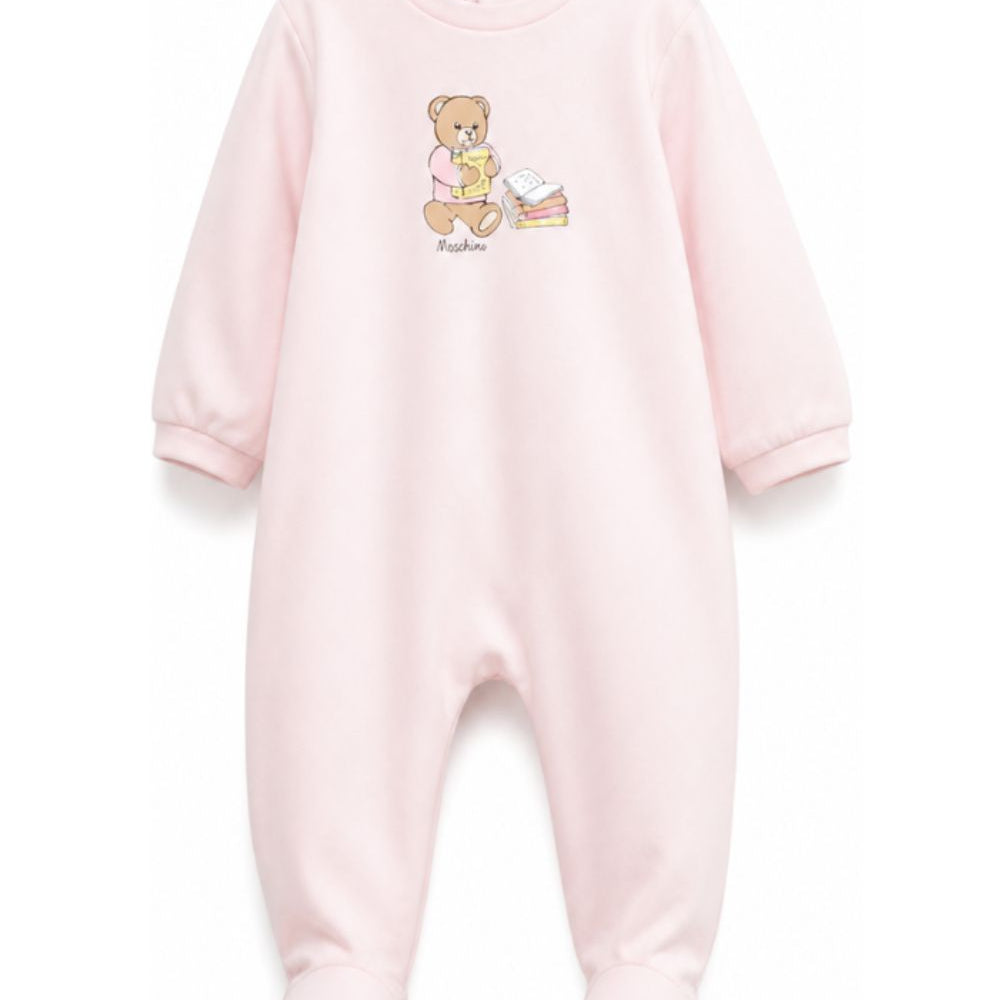 Tutina per neonata Moschino Kids rosa con motivo Teddy Bear MUT04XLAA10 50209 MOSCHINO KIDS