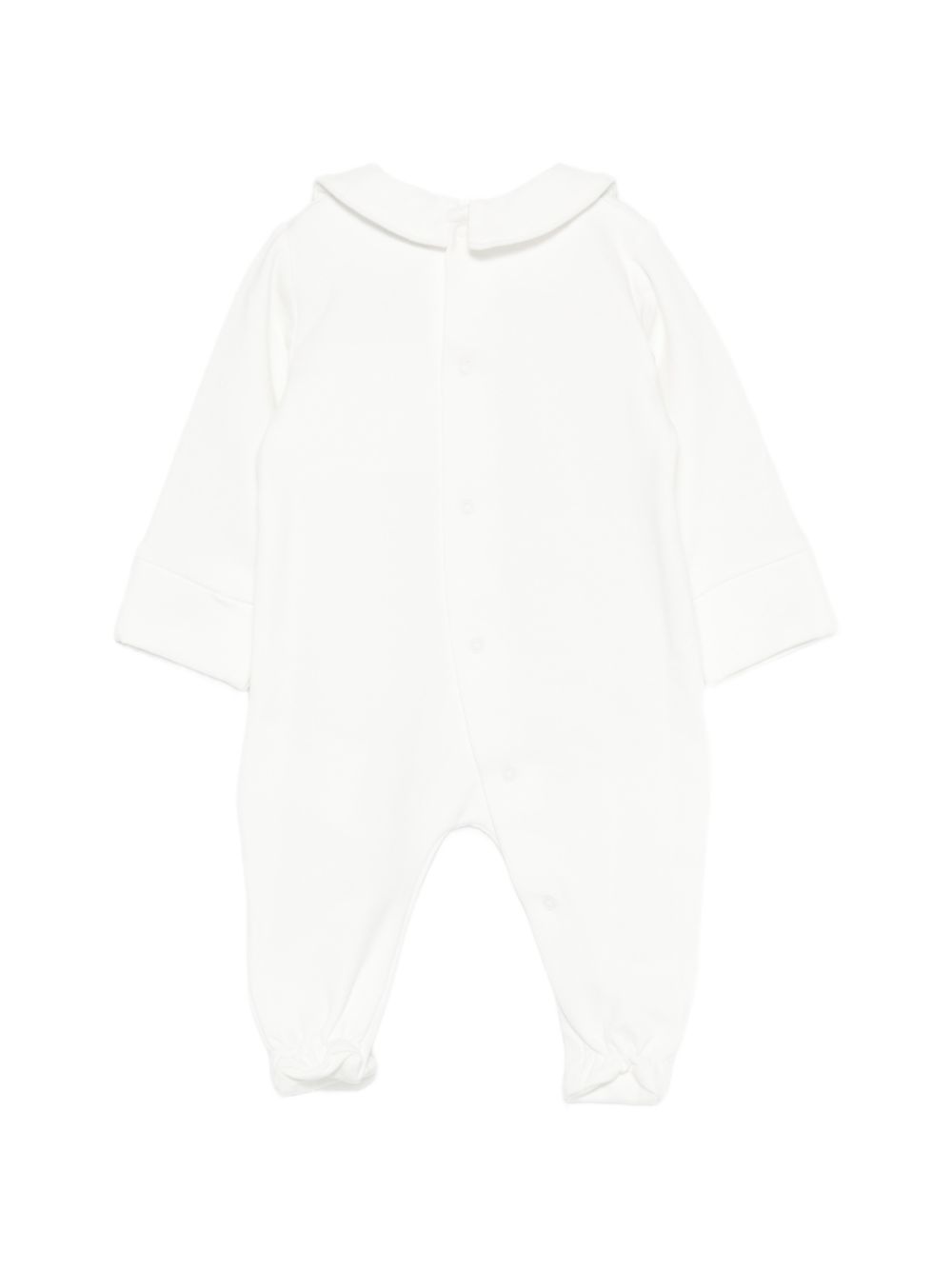 Tutina per neonati Moschino Kids bianco con logo ricamato sul davanti MUT050LDA66 10063 MOSCHINO KIDS