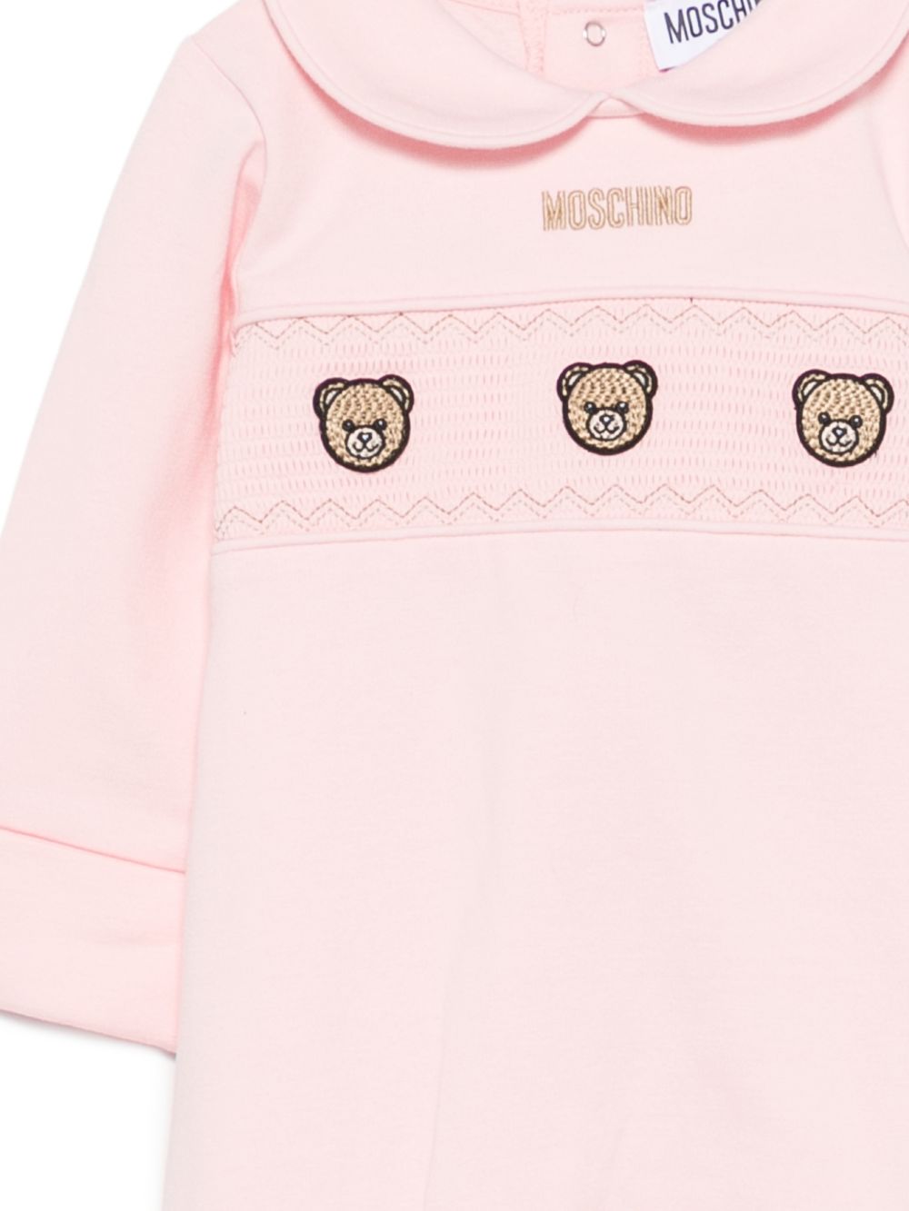 Tutina per neonata Moschino Kids rosa con logo ricamaato sul davanti MUT050LDA66 50209 MOSCHINO KIDS