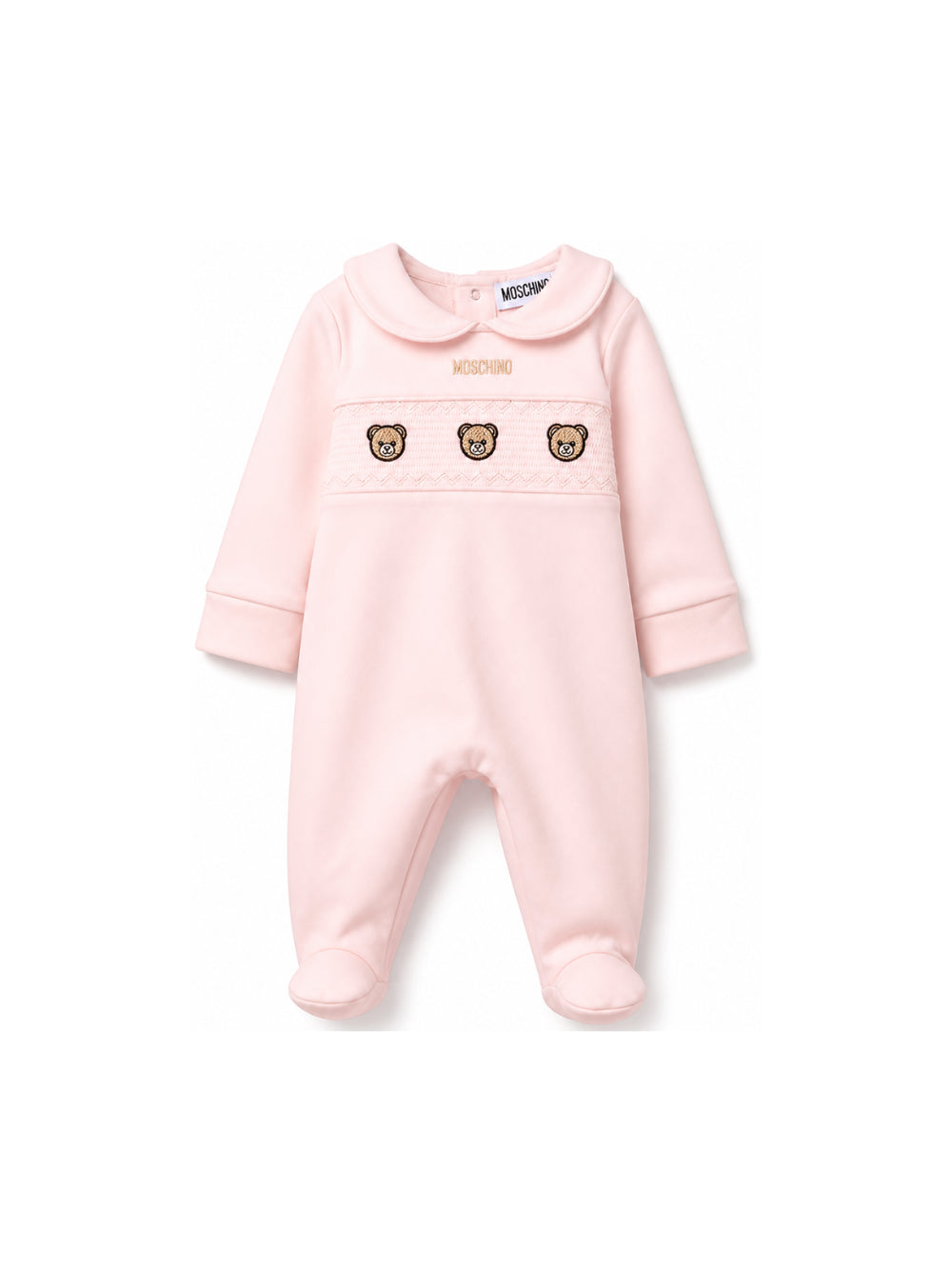 Tutina per neonata Moschino Kids rosa con logo ricamaato sul davanti MUT050LDA66 50209 MOSCHINO KIDS