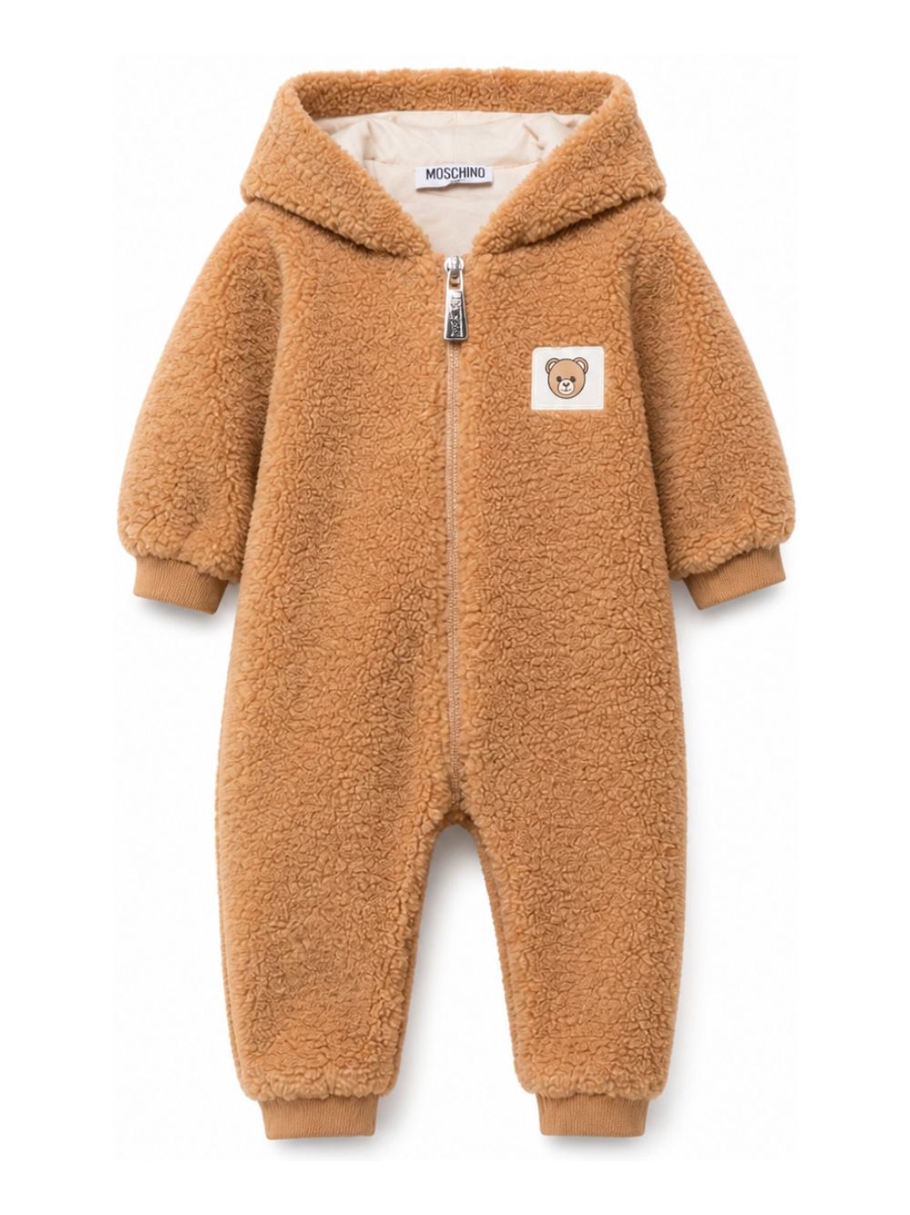 Giubbino per neonati Moschino Kids marrone con texture in pile MUT051LIA00 20351 MOSCHINO KIDS