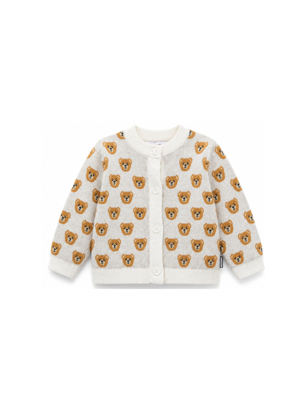 Cardigan per neonato Moschino Kids bianco sporco con stampa orsetto all-over MUW00ZLHE82 10063 MOSCHINO KIDS
