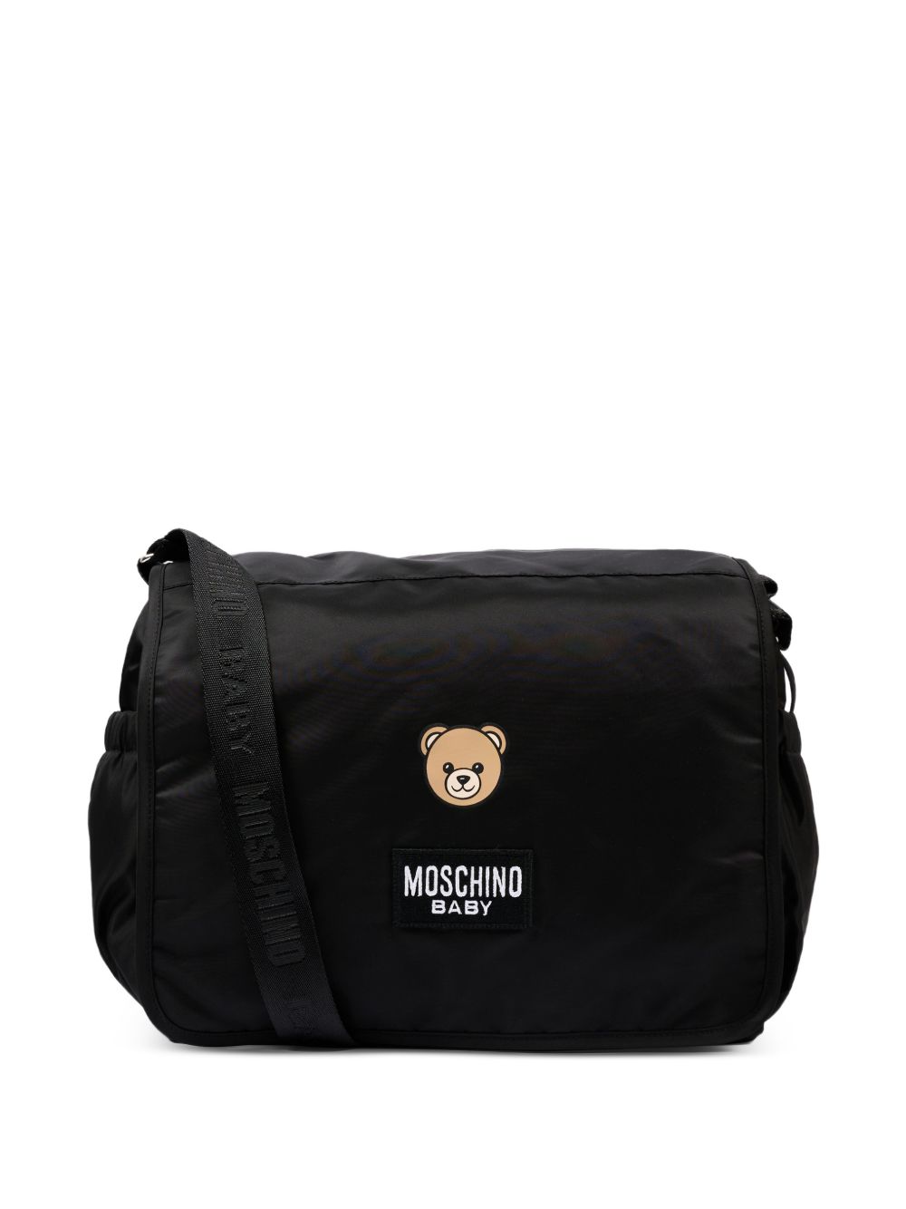 Borsa fasciatoio per neonati Moschino Kids nera con motivo Teddy Bear MUX05YL3AC5 60100 MOSCHINO KIDS