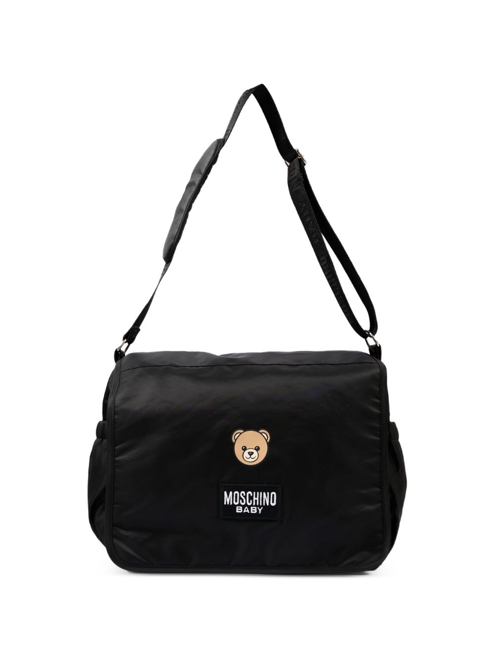 Borsa fasciatoio per neonati Moschino Kids nera con motivo Teddy Bear MUX05YL3AC5 60100 MOSCHINO KIDS