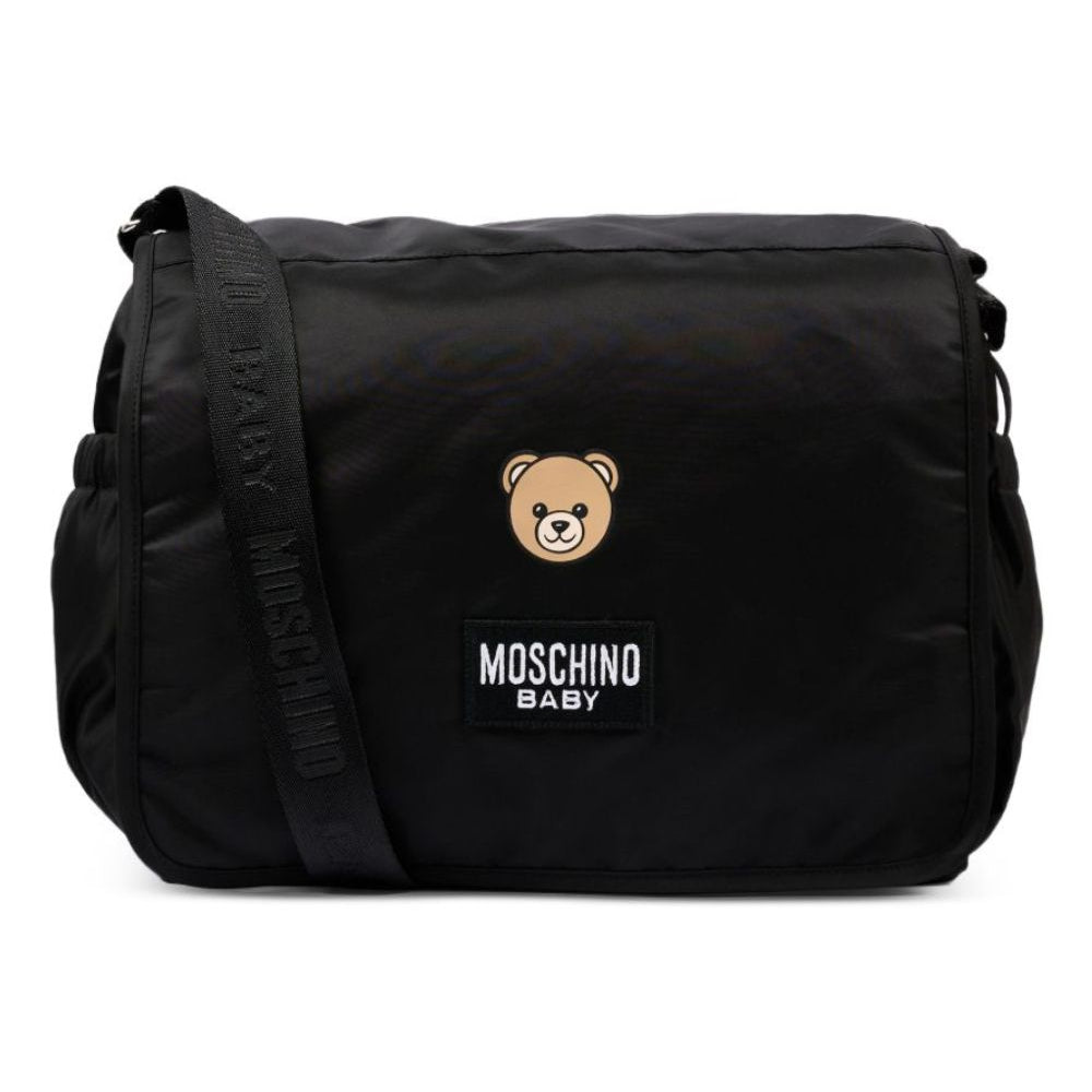 Borsa fasciatoio per neonati Moschino Kids nera con motivo Teddy Bear MUX05YL3AC5 60100 MOSCHINO KIDS