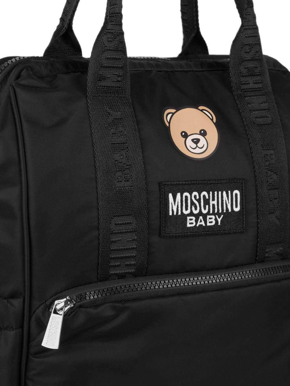 Zaino per bambini Moschino Kids nero con applicazione teddy bear MUX05ZL3AC5 60100 MOSCHINO KIDS