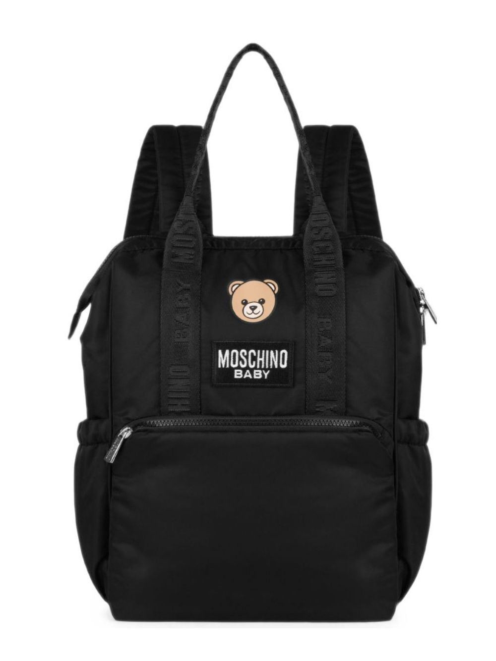 Zaino fasciatoio per neonati Moschino Kids nero con applicazione teddy bear MUX05ZL3AC5 60100 MOSCHINO KIDS