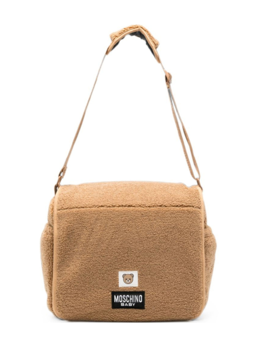 Borsa fasciatoio Moschino Kids beige con patch logo sul davanti MUX060LIA00 20351 MOSCHINO KIDS