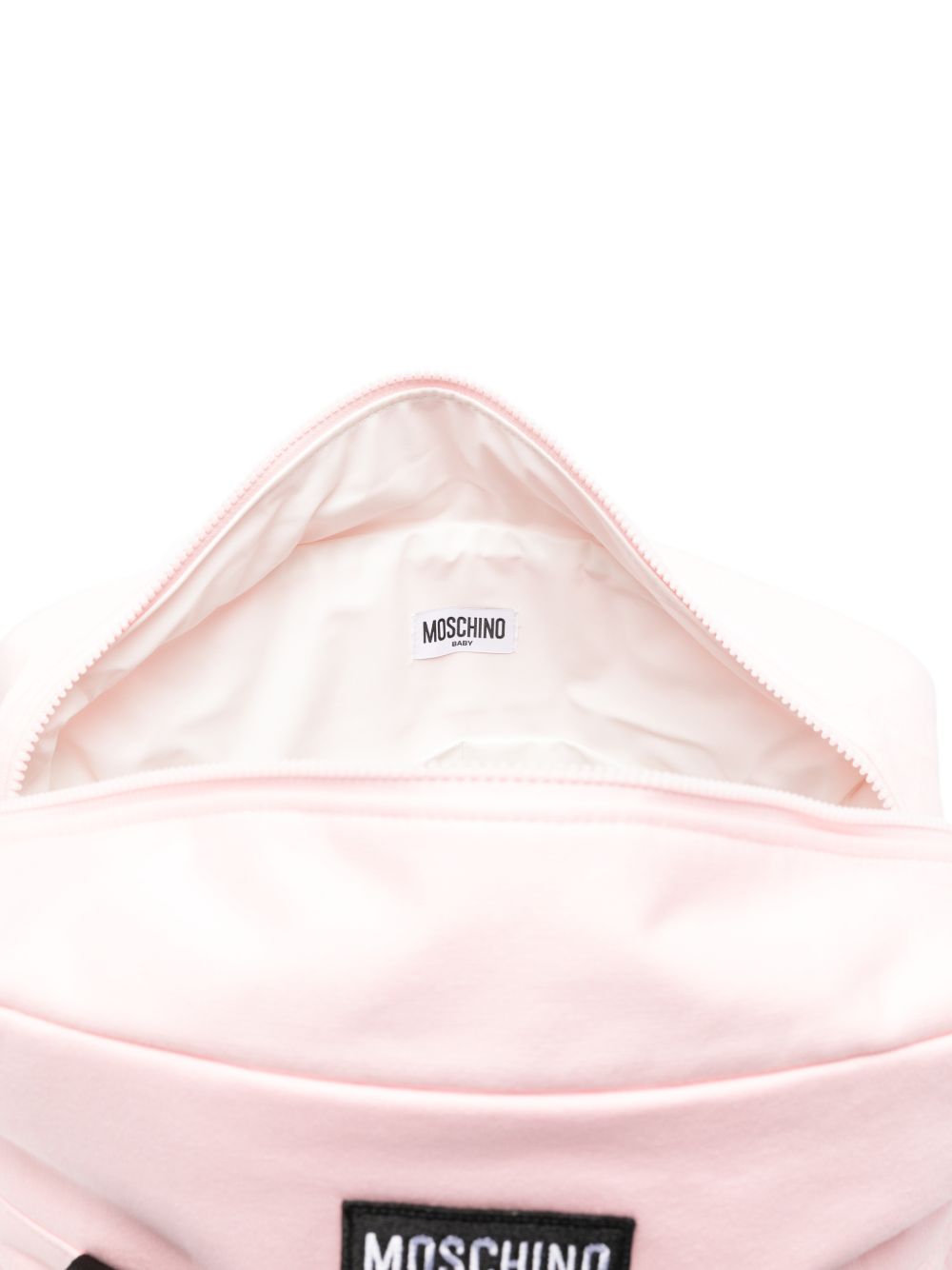 Borsa fasciatoio per neonata Moschino Kids rosa con toppa sul davanti MUX062LCA93 50209 MOSCHINO KIDS