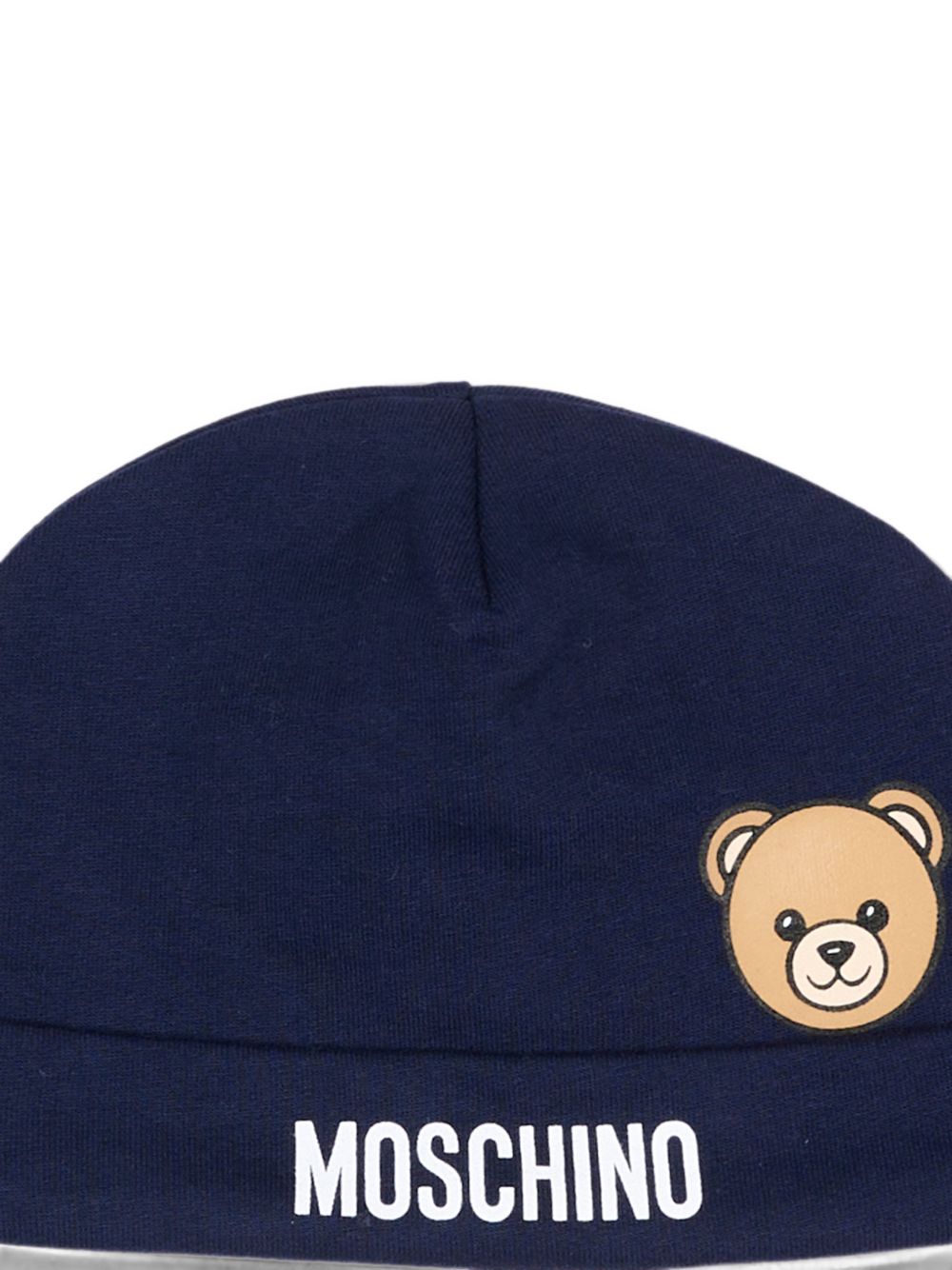 Cappellino per neonati Moschino Kids blu con motivo Teddy Bear MUX066LCA40 40016 MOSCHINO KIDS