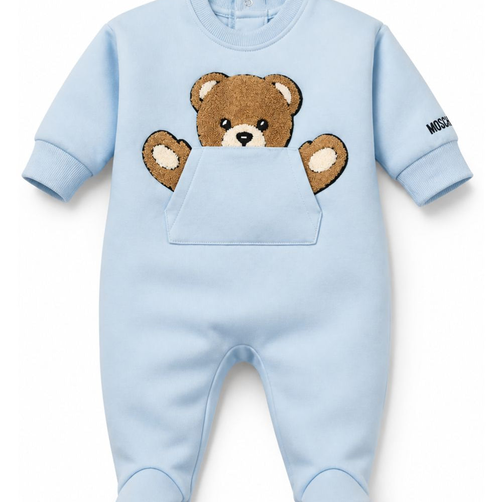 Tutina per neonato Moschino Kids con stampa teddy MUY09HLCA93 40304 MOSCHINO KIDS