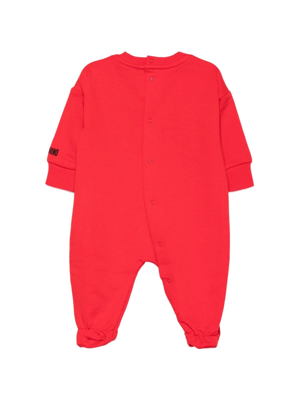 Tutina per neonati Moschino Kids rossa con toppa a forma di orsetto MUY09HLCA93 50109 MOSCHINO KIDS