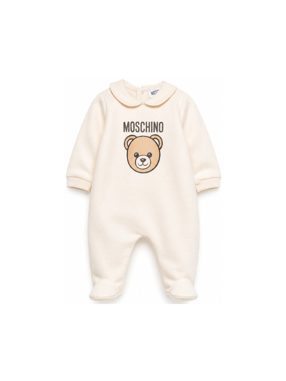 Tutina per neonati Moschino Kids beige con motivo Teddy Bear MUY09OLCA40 20404 MOSCHINO KIDS