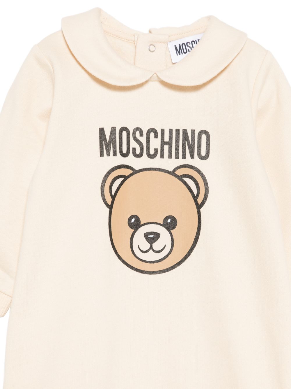 Tutina per neonati Moschino Kids beige con motivo Teddy Bear MUY09OLCA40 20404 MOSCHINO KIDS