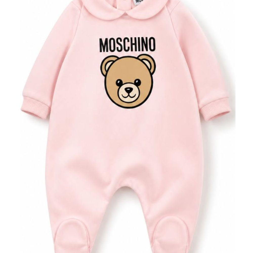 Tutina per neonata Moschino Kids rosa con stampa Teddy Bear MUY09OLCA40 50209 MOSCHINO KIDS