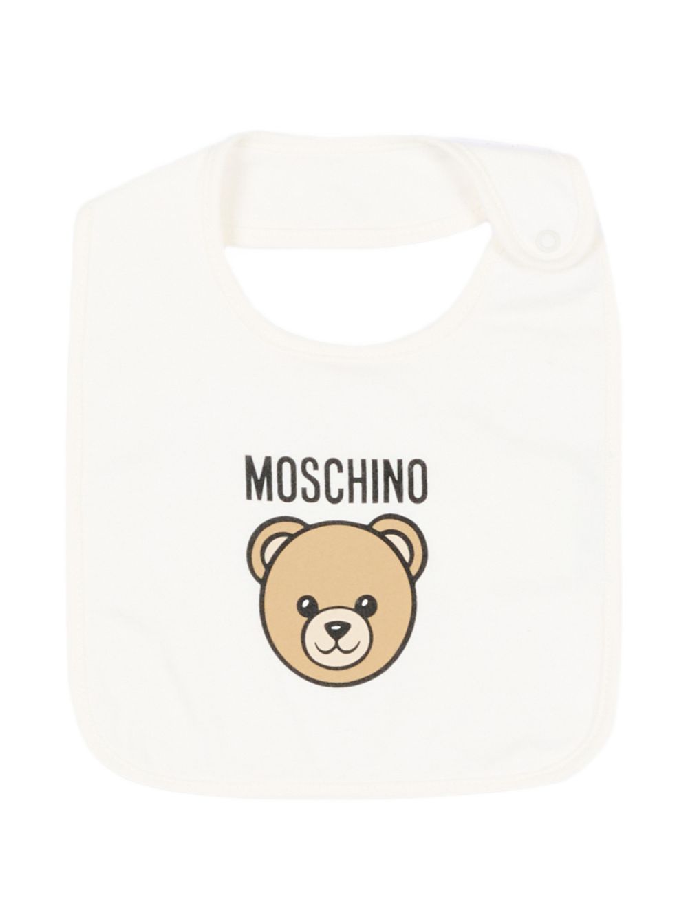 Set tutina, berretto e bavaglino per neonati Moschino Kids bianco con stampa Teddy Bear MUY09PLCA40 10063 MOSCHINO KIDS