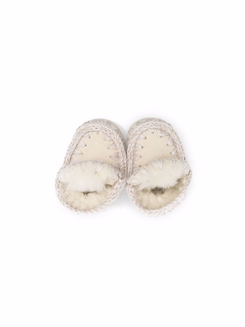Stivali Eskimo per neonata Mou Kids bianchi con orlo con punto festone FI101000A EGR MOU KIDS